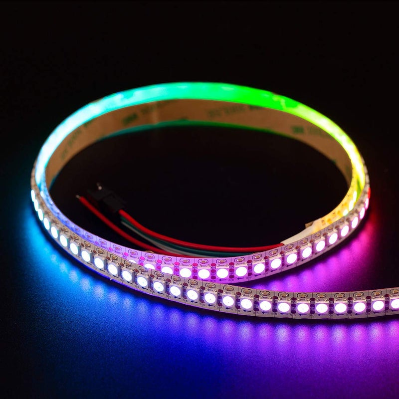 BTF-LIGHTING RGBW RGB+Warm White SK6812 (Similar WS2812B) Individually Addressable 3.3ft 1m 144(2X72) LEDs Flexible 4 Colors in 1 LED Dream Color LED Strip IP30 Non-Waterproof DC5V White PCB - Image 2